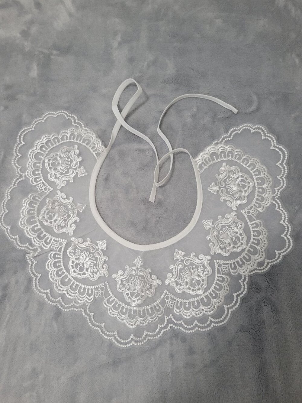 Lace Collar Women Embroidery White Detachable Double Layer Collar Feminine